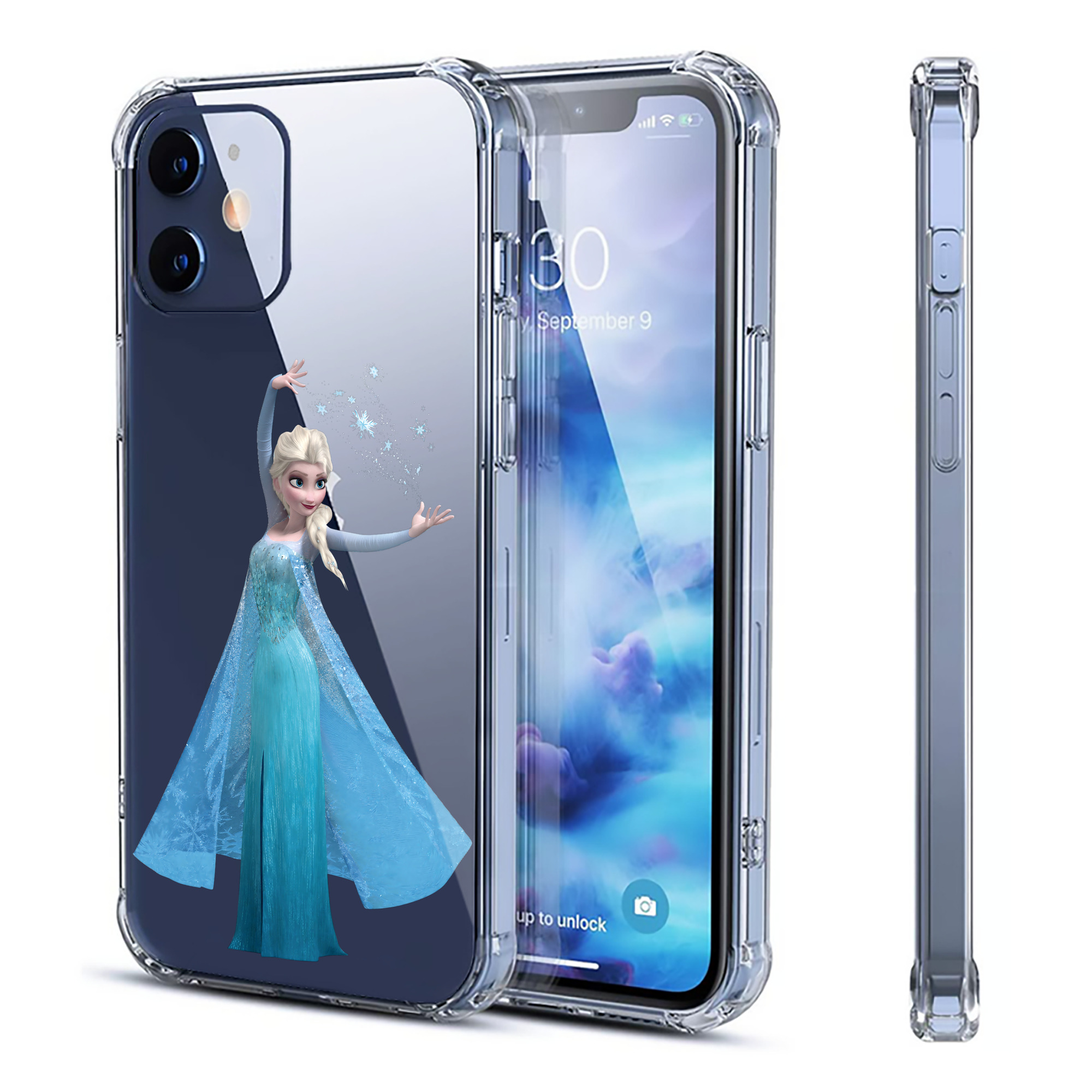 （画像用） アナと雪の女王 アンナ エルサ Frozen Anna Elsa 【iPhone 12シリーズ対応】透明スマホケース（クリアソフトケース）